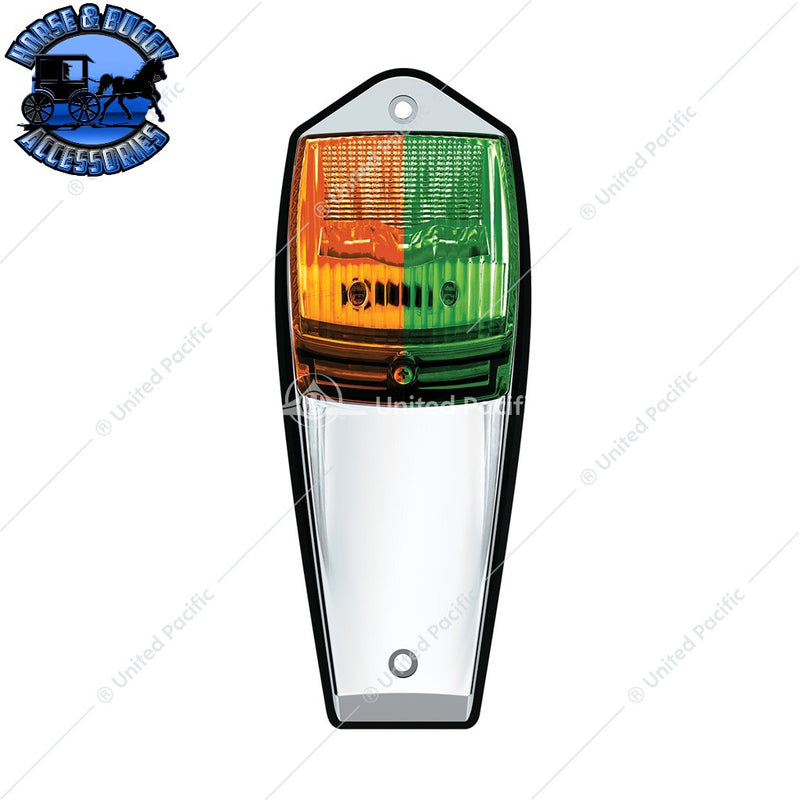 Double Fury 17 LED Light Grakon 5000 Style Square Cab Light (Choose LED Color) cab light Amber & Blue LED,Amber & Green LED Light Gray
