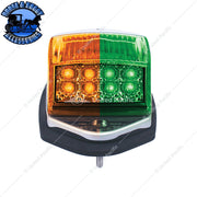 Double Fury 17 LED Light Grakon 5000 Style Square Cab Light (Choose LED Color) cab light Amber & Blue LED,Amber & Green LED Tan