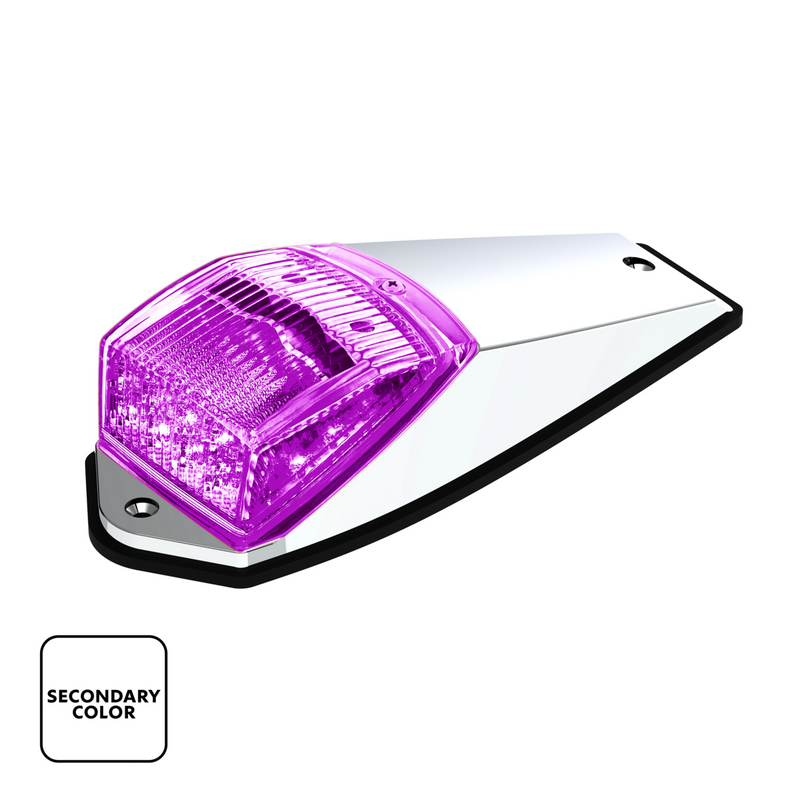 Double Fury 17 LED Grakon 5000 Style Square Cab Light - Amber & Purple LED/Clear Lens