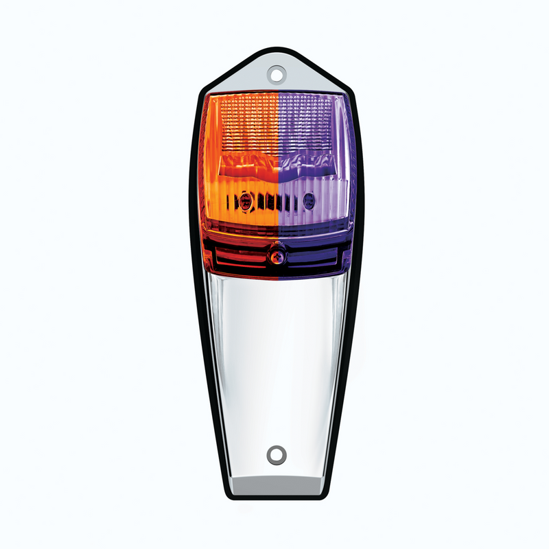 Double Fury 17 LED Grakon 5000 Style Square Cab Light - Amber & Purple LED/Clear Lens