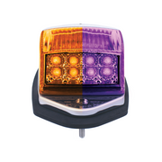 Double Fury 17 LED Grakon 5000 Style Square Cab Light - Amber & Purple LED/Clear Lens