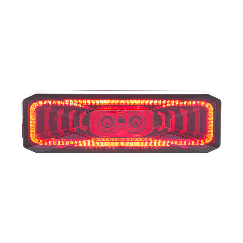 10 LED Rectangular Abyss Light (Clearance/Marker) - Red LED/Red Lens