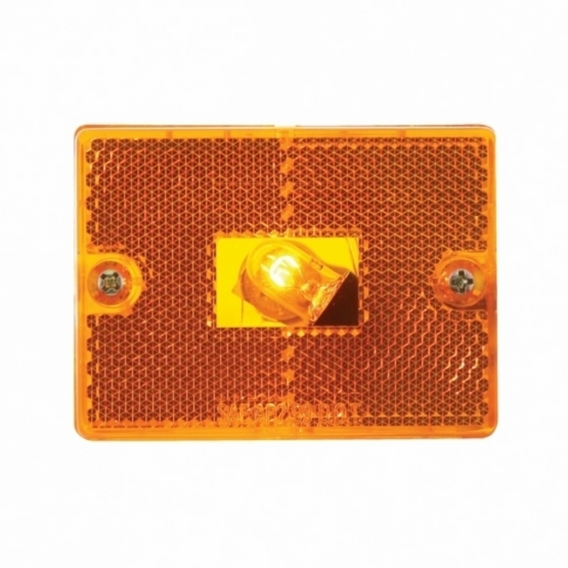 Rectangular Light (Clearance/Marker) With Reflex Lens - Amber Lens