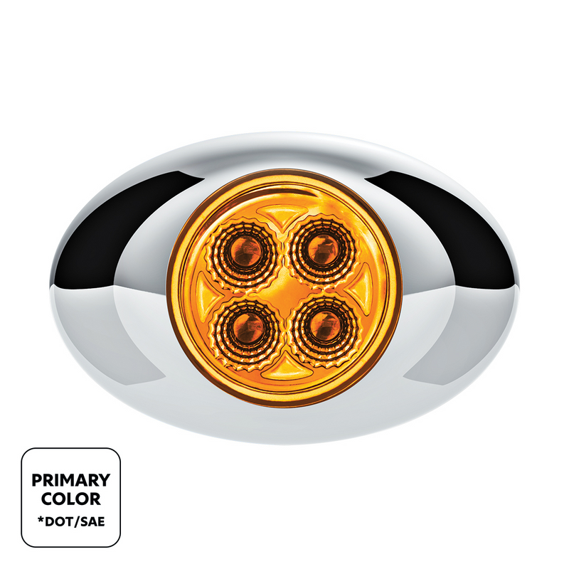 4 LED Double Fury Light (Clearance/Marker)-Amber & Blue LED/Clear Lens
