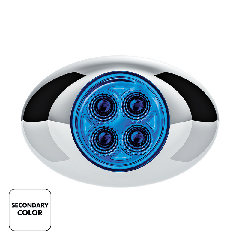 4 LED Double Fury Light (Clearance/Marker)-Amber & Blue LED/Clear Lens