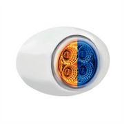 4 LED Double Fury Light (Clearance/Marker)-Amber & Blue LED/Clear Lens