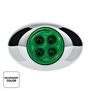 4 LED Double Fury Light (Clearance/Marker)-Amber & Green LED/Clear Lens