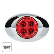 4 LED Double Fury Light (Clearance/Marker)-Amber & Red/Clear Lens