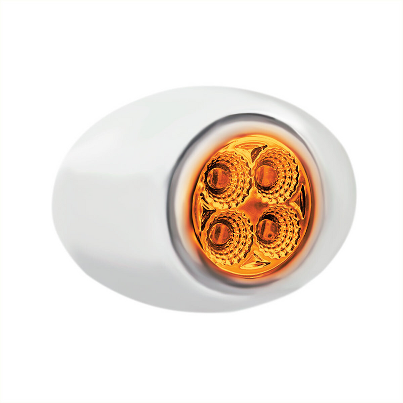 4 LED Double Fury Light (Clearance/Marker)-Amber & Red/Clear Lens