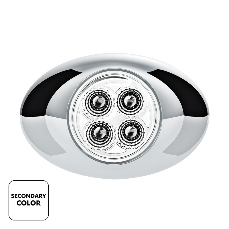 4 LED Double Fury Light (Clearance/Marker)-Amber & White/Clear Lens