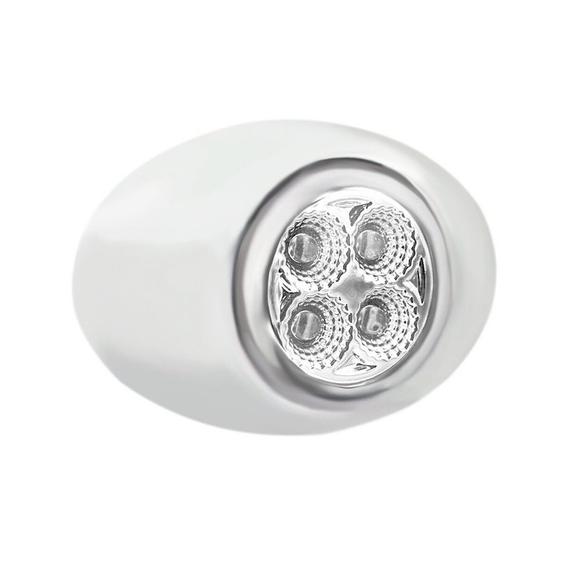 4 LED Double Fury Light (Clearance/Marker)-Amber & White/Clear Lens