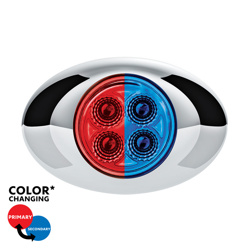 4 LED Double Fury Light (Clearance/Marker)-Red & Blue/Clear Lens