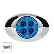 4 LED Double Fury Light (Clearance/Marker)-Red & Blue/Clear Lens
