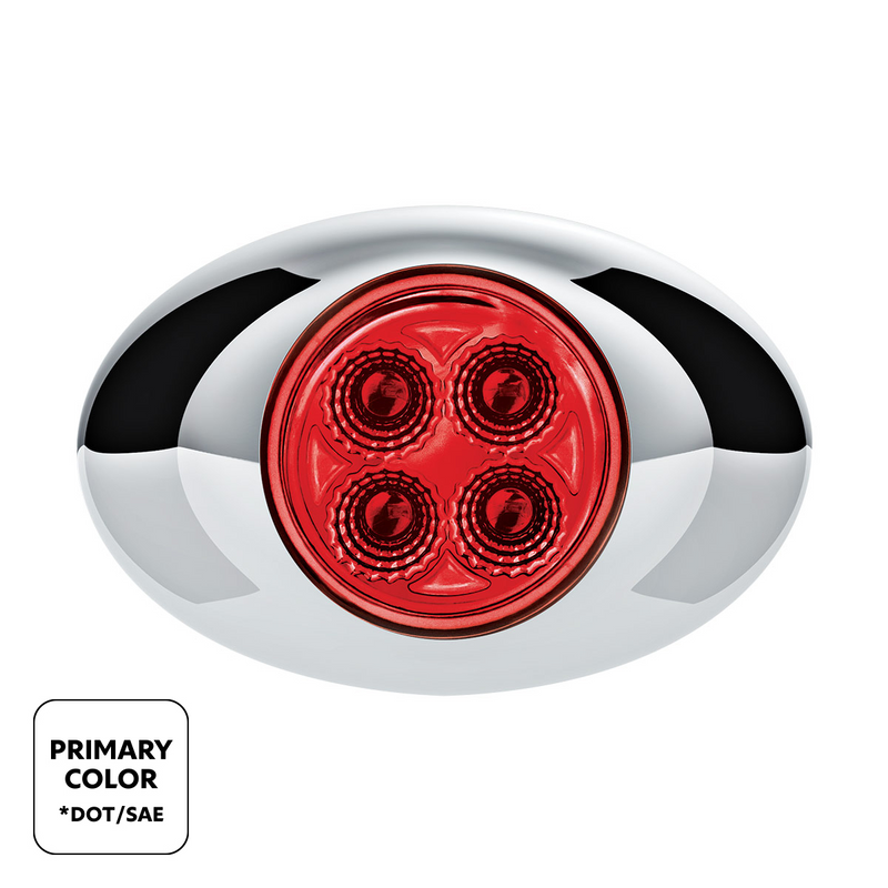 4 LED Double Fury Light (Clearance/Marker)-Red & Green/Clear Lens