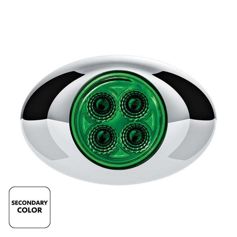4 LED Double Fury Light (Clearance/Marker)-Red & Green/Clear Lens