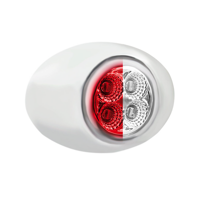 4 LED Double Fury Light (Clearance/Marker)-Red & White/Clear Lens