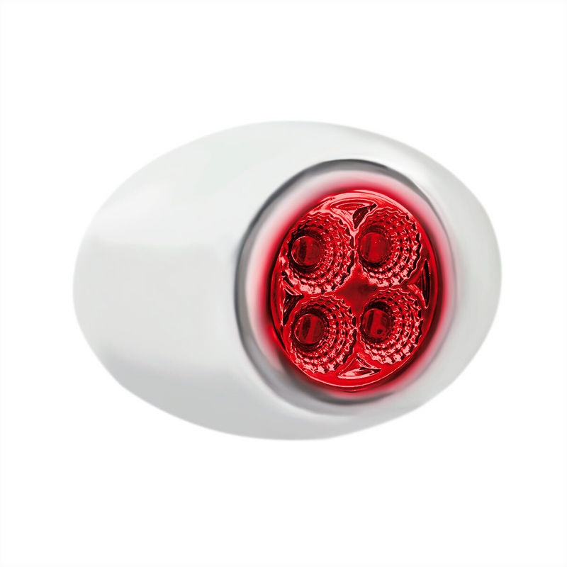 4 LED Double Fury Light (Clearance/Marker)-Red & White/Clear Lens