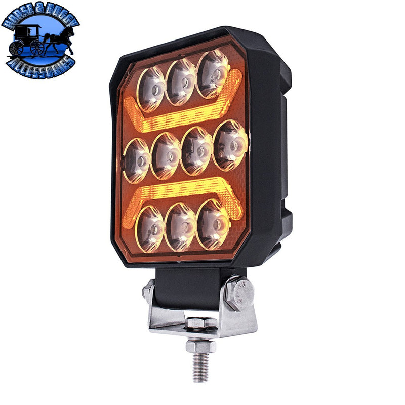10 LED High Power LED Work Light With "U" Light Guide (Choose Color) Amber LED,Blue LED,Red LED,White LED Dark Slate Gray
