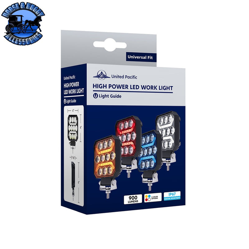 10 LED High Power LED Work Light With "U" Light Guide (Choose Color) Amber LED,Blue LED,Red LED,White LED Light Gray