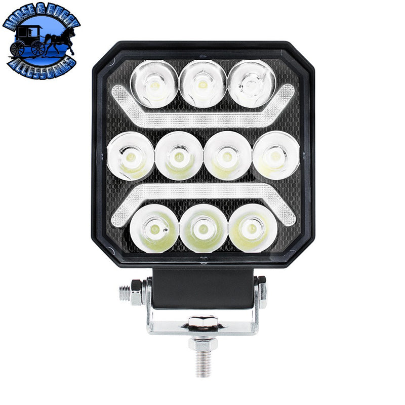 10 LED High Power LED Work Light With "U" Light Guide (Choose Color) White LED Dark Slate Gray