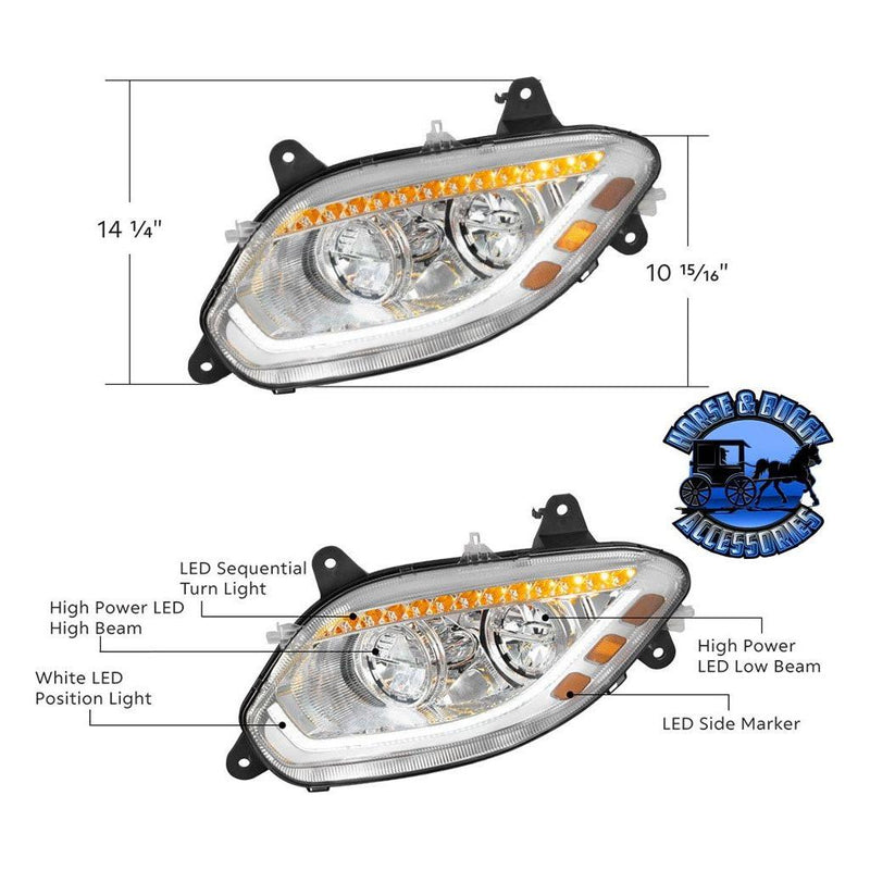 CREE LED HEADLIGHT FOR 2018-2023 INTERNATIONAL LT HEADLIGHT DRIVER SIDE,PASSENGER SIDE Gray
