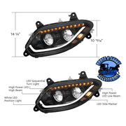 86 LED HEADLIGHT FOR 2018-2023 INTERNATIONAL LT - PAIR HEADLIGHT DRIVER SIDE,PASSENGER SIDE Dark Slate Gray