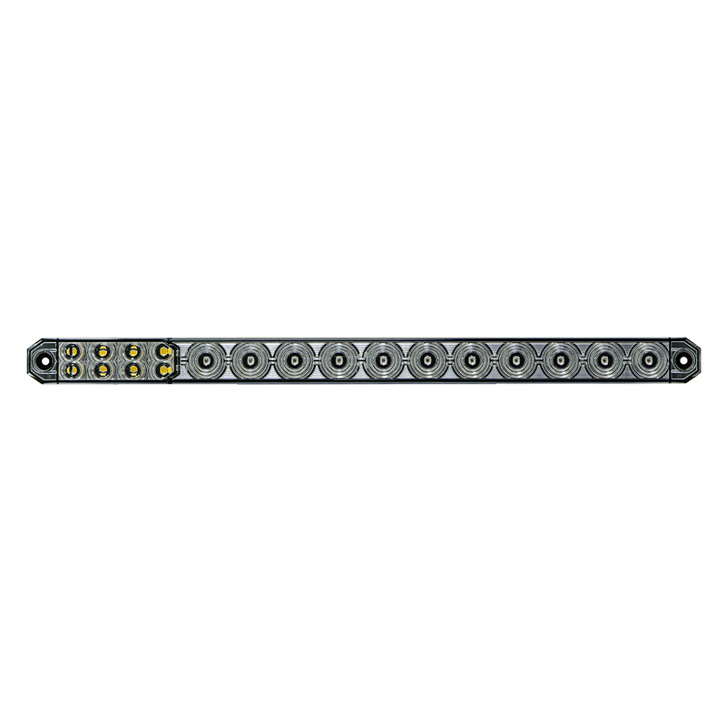 17" 27 LED Low Profile Light Bar (Stop, Turn & Tail) With Back-Up Light - Red & White LED/ Red & Clear Lens