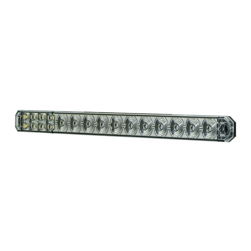 17" 27 LED Low Profile Light Bar (Stop, Turn & Tail) With Back-Up Light - Red & White LED/ Red & Clear Lens