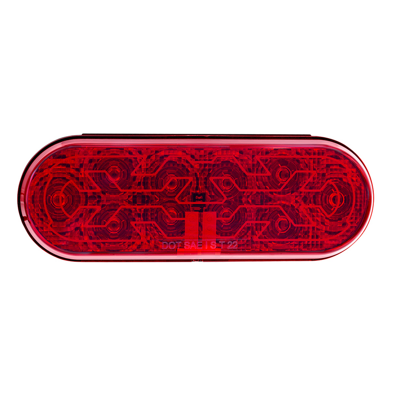 10 LED 6" Oval Light (Stop, Turn & Tail) With Heated Lens - Red LED/Red Lens