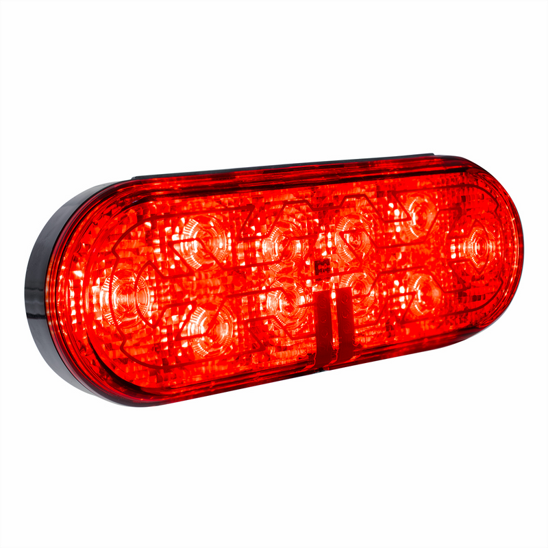 10 LED 6" Oval Light (Stop, Turn & Tail) With Heated Lens - Red LED/Red Lens