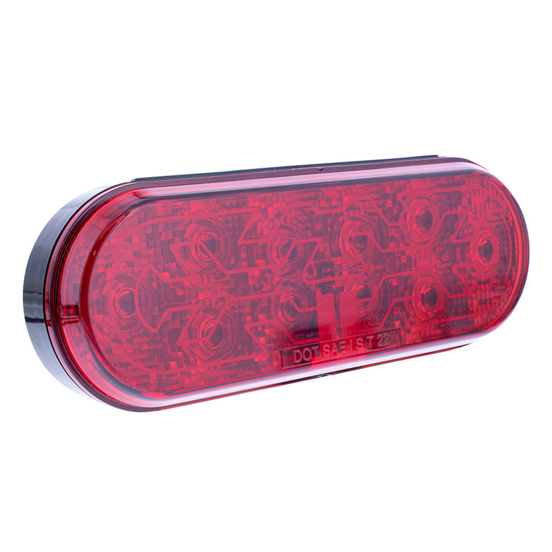 10 LED 6" Oval Light (Stop, Turn & Tail) With Heated Lens - Red LED/Red Lens