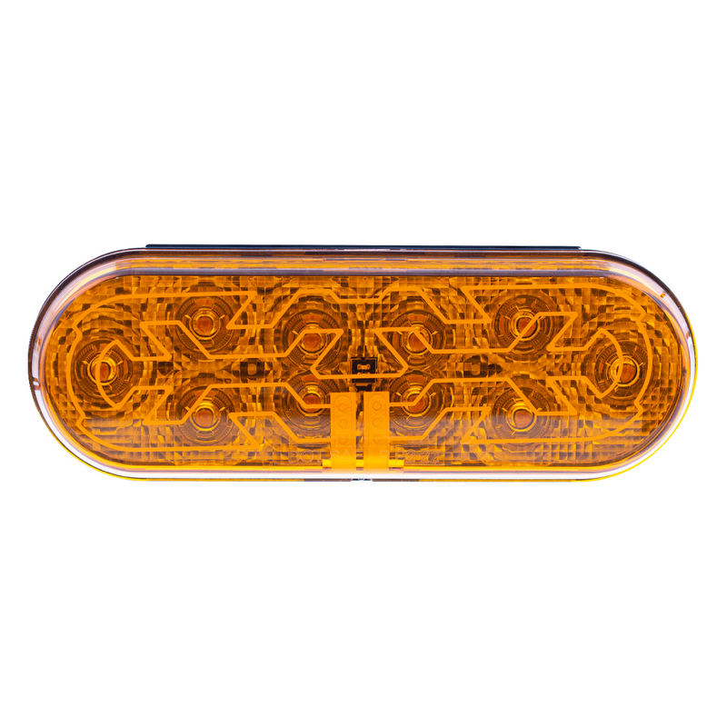 10 LED 6" Oval Light (Turn Signal) With Heated Lens - Amber LED/Amber Lens