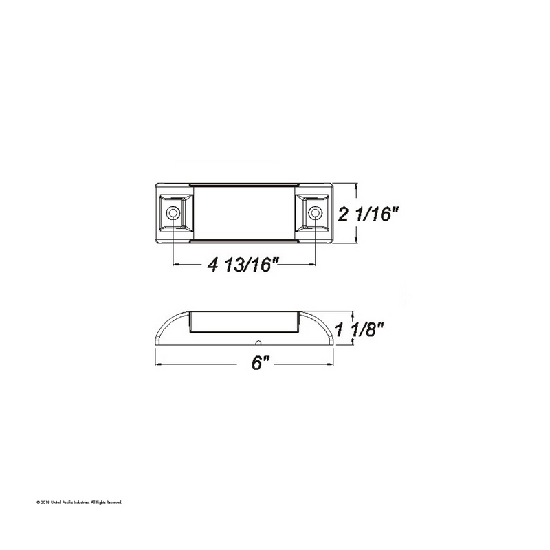 Luz rectangular (liquidación/marcador) con lente réflex - Lente roja
