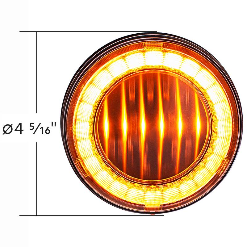 30 LED 4" Round Lumos Light I-Series (Turn Signal) - Amber LED/Clear Lens
