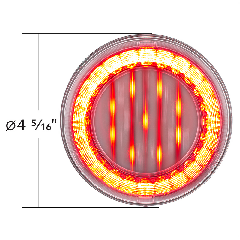 33 LED 4" Round Lumos Light X-Series (Stop, Turn & Tail) - Red LED/Clear Lens