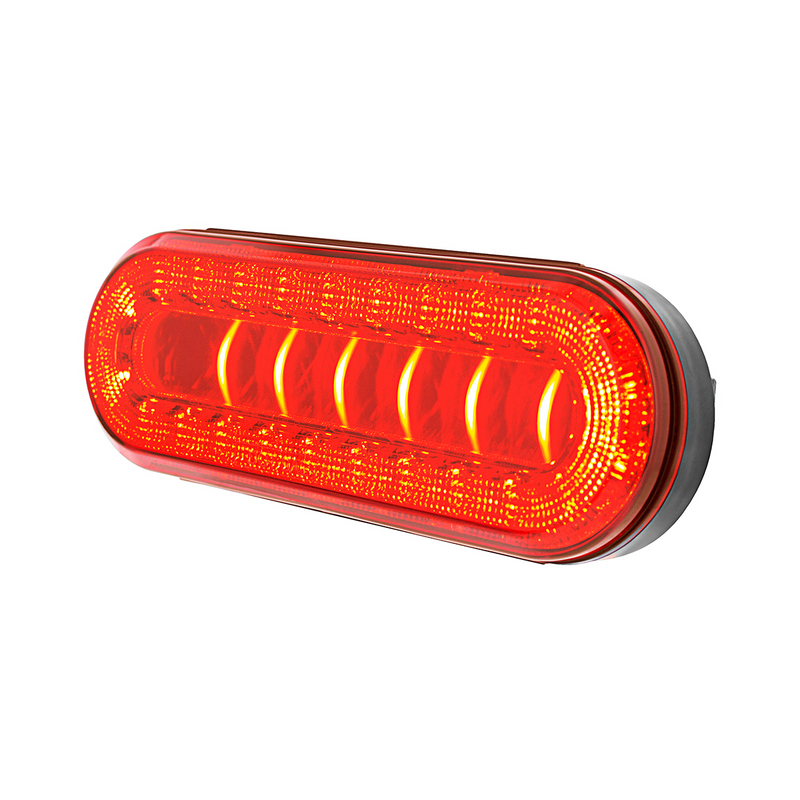 30 LED 6" Oval Lumos Light I-Series (Stop, Turn & Tail) - Red LED/Red Lens