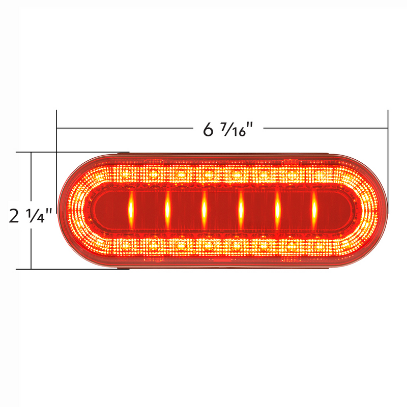 30 LED 6" Oval Lumos Light I-Series (Stop, Turn & Tail) - Red LED/Red Lens