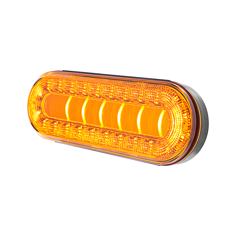 30 LED 6" Oval Lumos Light I-Series (Turn Signal) - Amber LED/Amber Lens