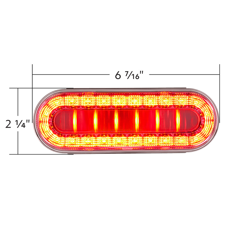 30 LED 6" Oval Lumos Light I-Series (Stop, Turn & Tail) - Red LED/Clear Lens
