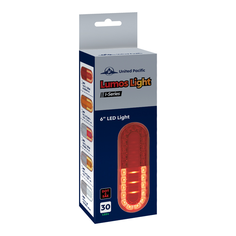 30 LED 6" Oval Lumos Light I-Series (Stop, Turn & Tail) - Red LED/Clear Lens
