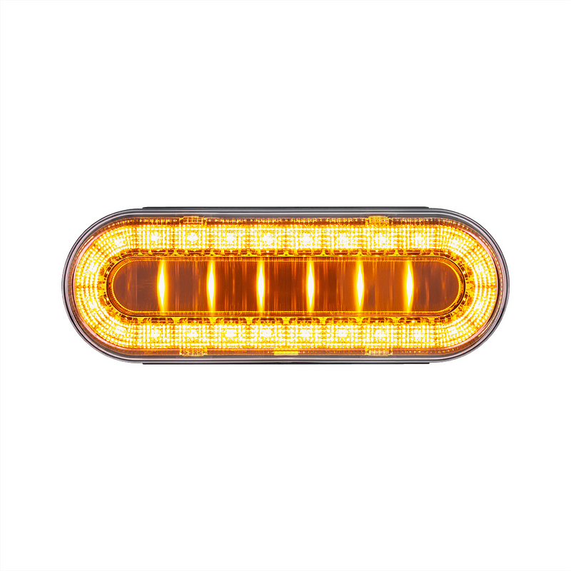 30 LED 6" Oval Lumos Light I-Series (Turn Signal) - Amber LED/Clear Lens