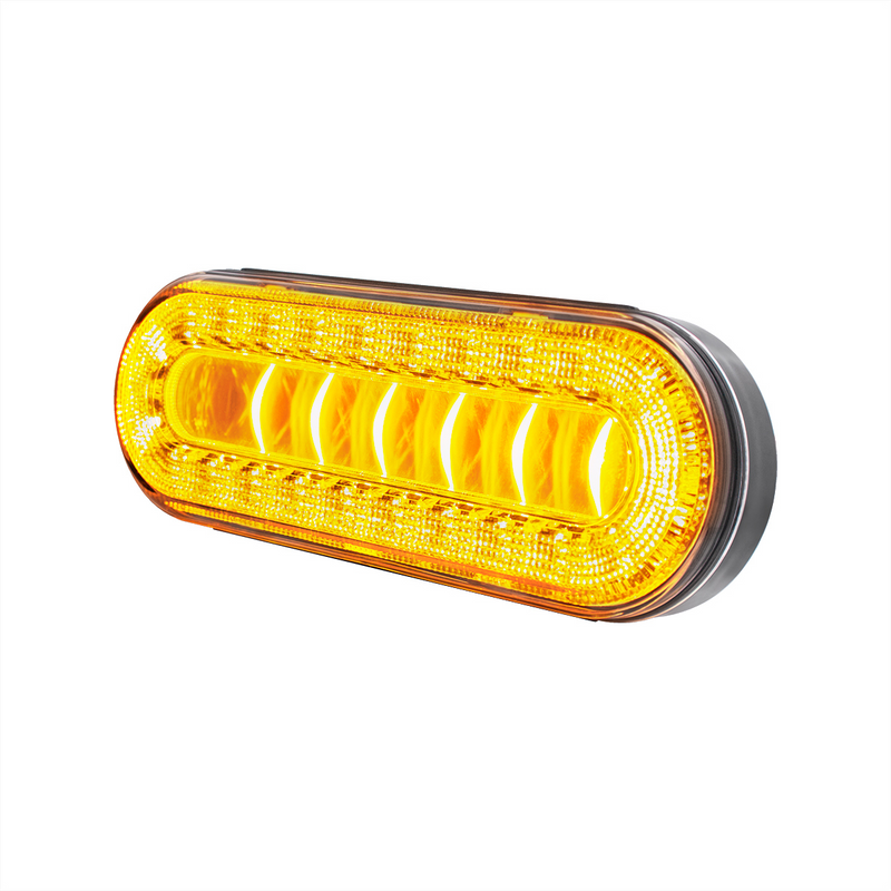 30 LED 6" Oval Lumos Light I-Series (Turn Signal) - Amber LED/Clear Lens