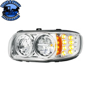 High Power LED Headlight With 8 LED Turn & 4 LED Position Light For 2008-2024 Peterbilt 389 (Choose side) (Choose color) HEADLIGHT Driver / Chrome,Driver / Black,Passenger / Chrome,Passenger / Black Light Gray