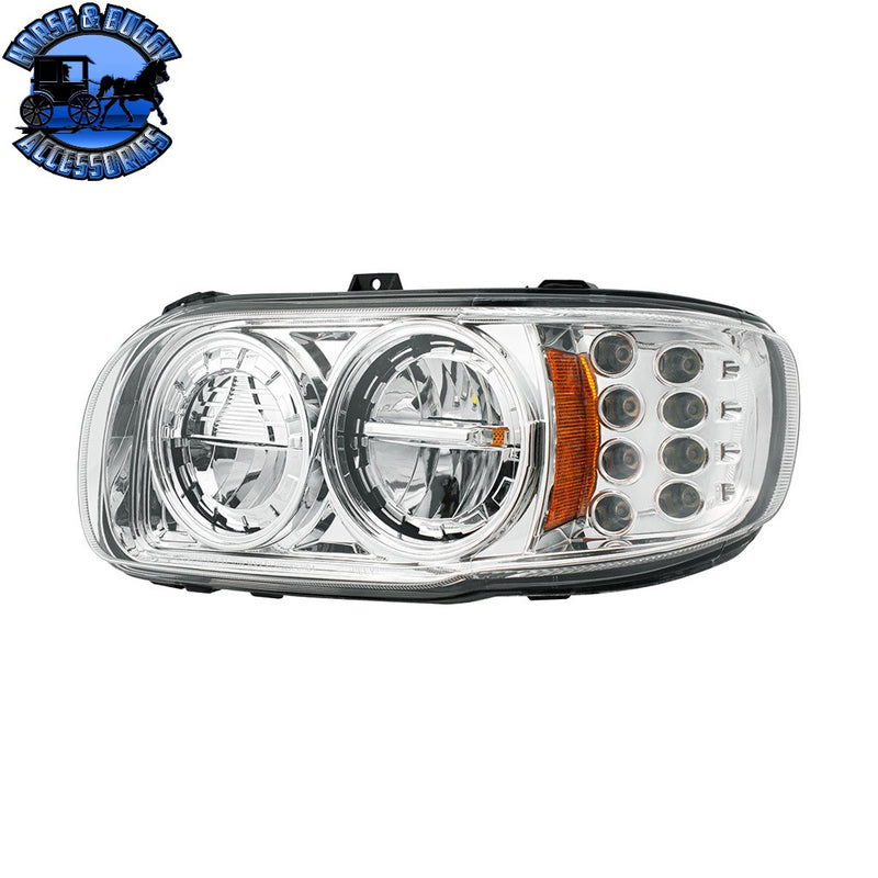 High Power LED Headlight With 8 LED Turn & 4 LED Position Light For 2008-2024 Peterbilt 389 (Choose side) (Choose color) HEADLIGHT Driver / Chrome,Driver / Black,Passenger / Chrome,Passenger / Black Light Gray