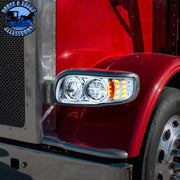High Power LED Headlight With 8 LED Turn & 4 LED Position Light For 2008-2024 Peterbilt 389 (Choose side) (Choose color) HEADLIGHT Driver / Chrome,Driver / Black,Passenger / Chrome,Passenger / Black Dark Slate Gray