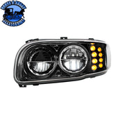 High Power LED Headlight With 8 LED Turn & 4 LED Position Light For 2008-2024 Peterbilt 389 (Choose side) (Choose color) HEADLIGHT Driver / Black Light Gray
