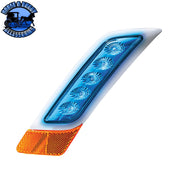 Double Fury 5 LED Fender Turn Signal Light For 2012-2021 Peterbilt 579 (Choose Color) (Choose Side) FENDER TURN SIGNAL LIGHT Amber & Blue LED / Driver,Amber & Blue LED / Passenger,Amber & Green LED / Driver,Amber & Green LED / Passenger,Amber & Red LED / Driver,Amber & Red LED / Passenger,Amber & White LED / Driver,Amber & White LED / Passenger Steel Blue