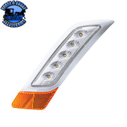Double Fury 5 LED Fender Turn Signal Light For 2012-2021 Peterbilt 579 (Choose Color) (Choose Side) FENDER TURN SIGNAL LIGHT Amber & Blue LED / Driver,Amber & Blue LED / Passenger,Amber & Green LED / Driver,Amber & Green LED / Passenger,Amber & Red LED / Driver,Amber & Red LED / Passenger,Amber & White LED / Driver,Amber & White LED / Passenger Light Gray