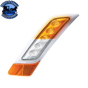 Double Fury 5 LED Fender Turn Signal Light For 2012-2021 Peterbilt 579 (Choose Color) (Choose Side) FENDER TURN SIGNAL LIGHT Amber & White LED / Driver Light Gray