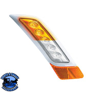 Double Fury 5 LED Fender Turn Signal Light For 2012-2021 Peterbilt 579 (Choose Color) (Choose Side) FENDER TURN SIGNAL LIGHT Amber & White LED / Passenger Light Gray